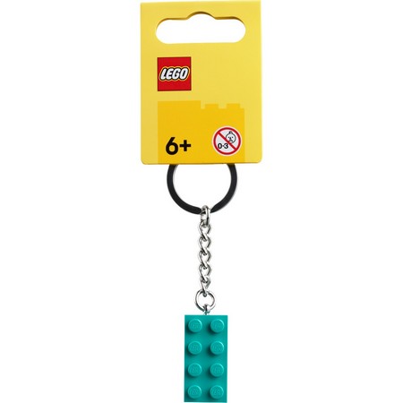 LEGO 854303 - Брелок для ключей с кубиком 2х4 ярко голубовато-зеленого цвета LEGO 854303 - Брелок для ключей с кубиком 2х4 ярко голубовато-зеленого цвета